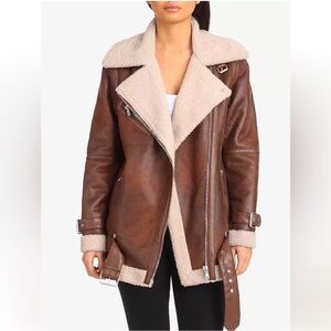 Avec Les Filles: Brown Shearling Women's Jacket
